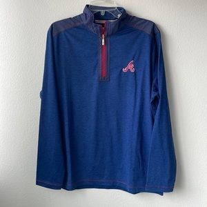 NWT MLB shirt Atlanta Braves blue long sleeve pullover men's Medium Tommy Bahama